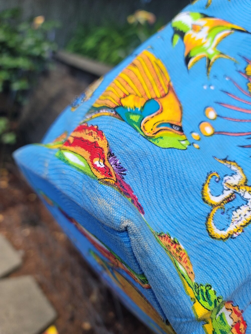 Vintage 90s Ann Ormsby Quasby Beach Elements Tropical Fish Beaded Tote Bag Y2K - Picture 14 of 17